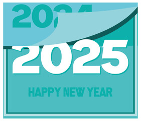 Goodbye 2024 hello Happy New Year 2025 concept. flat vector modern illustration
