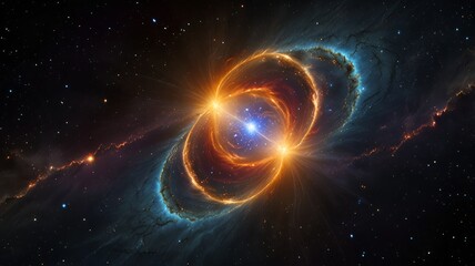 Obraz premium Pulsars A type of neutron star that emits beams of radiation from its poles. As these stars rotate, they produce a pulsing effect, like a lighthouse. Pulsars are important for studying fundamental phy