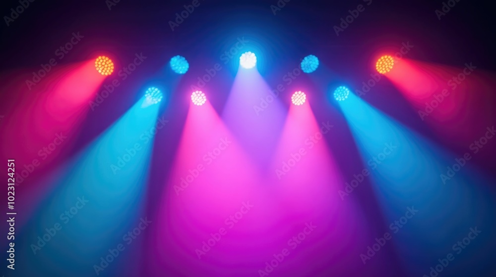 Aufkleber stunning concert stage with intersecting beams of vibrant colorful lights exuding an electrifying an