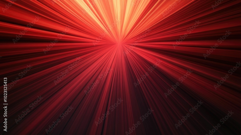 Poster dramatic and fiery radial lighting patterns illuminating a stage with a deep depth of field and inte