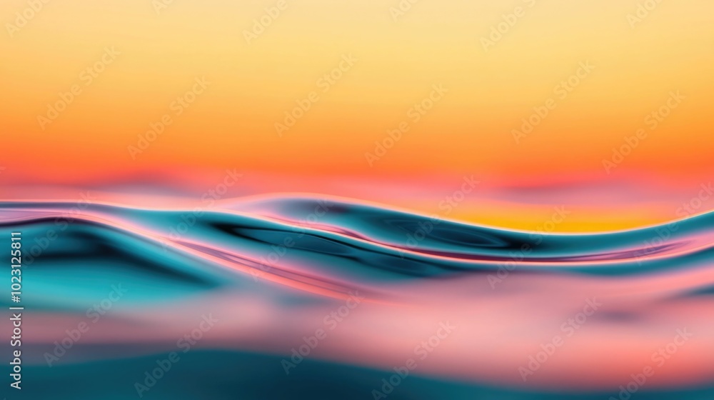 Poster mesmerizing wave like lighting effects create a tranquil and relaxing pastel toned ambiance with a d