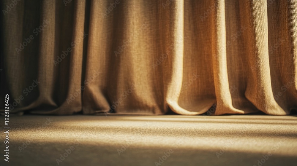 Poster dramatic spotlight shines on an elegant stage setup creating a warm intimate mood with soft shadows 