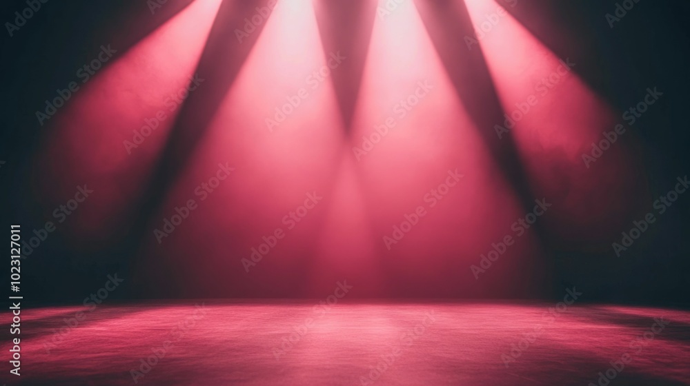Poster soft pastel hues and luminous rays of light forming a captivating ethereal halo over the stage creat