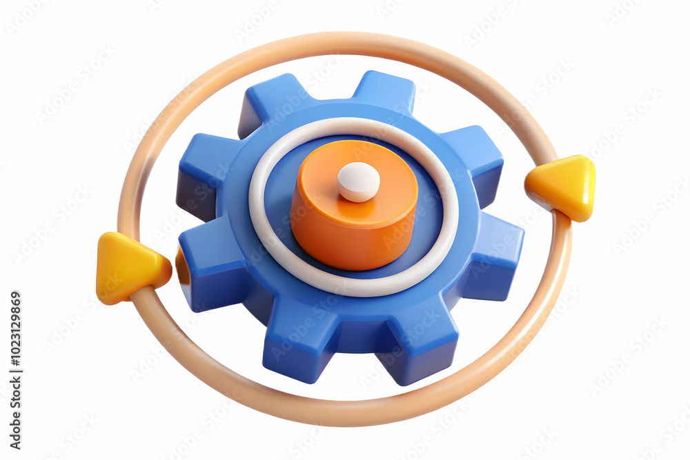 Poster flat glowing abstract marketing gear design with interconnected cogs symbolizing precision in market