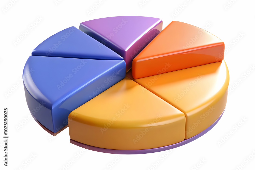 Poster flat glowing abstract marketing pie chart with highlighted segments - a simple vector illustration f