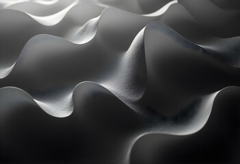 Fototapeta premium monochrome abstract wave pattern in varying shades of grey, featuring sharp edges and angular forms create with ai