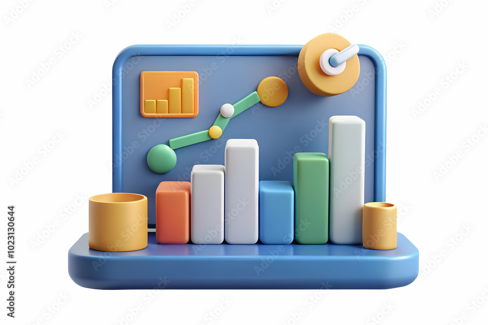 Poster dynamic flat glowing abstract financial graph illustrating marketing projections - smart business ve