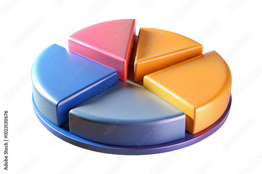 Aufkleber glowing abstract pie chart with marketing segments highlighted - visualizing segmentation in marketi