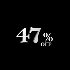 silver percentage number plate for sales with transparent background