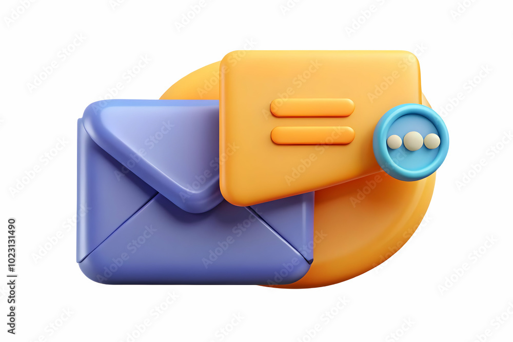 Poster sleek vector design of flat floating envelope and speech bubble with email campaign text for effecti