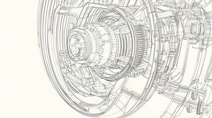 Sketch of industrial equipment. Wire-frame style. 3d illustration