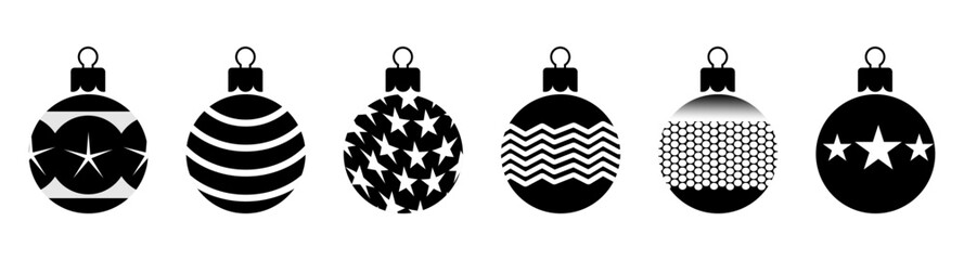 christmas balls icons. Vector illustration.