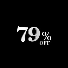 silver percentage number plate for sales with transparent background