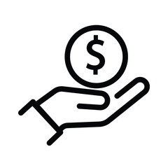 Vector illustration of cashback icon in dark color and transparent background.