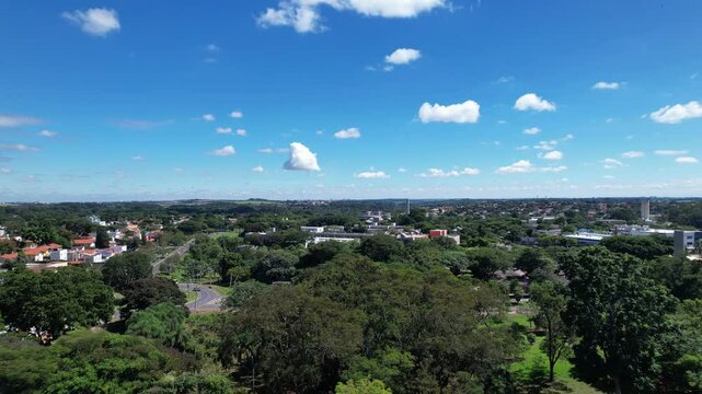 Aerial view of the Universidade Estadual de Campinas. Unicamp. In Campinas, Sao Paulo, Brazil