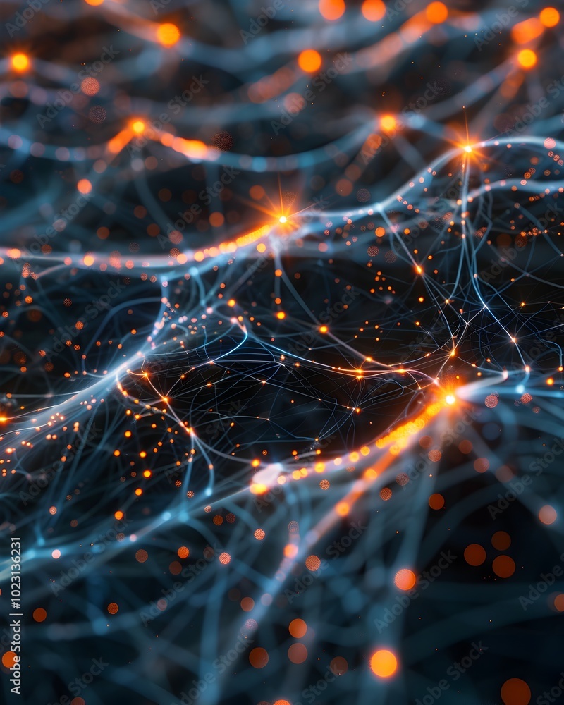 Poster interconnected quantum computers processing data at blazing speeds technology concept