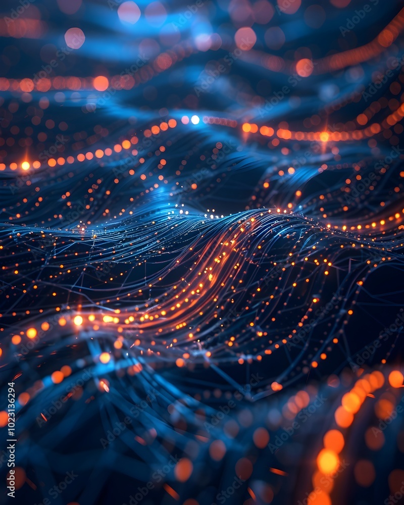 Poster quantum interconnected network processing vast data at unprecedented speeds futuristic technology co