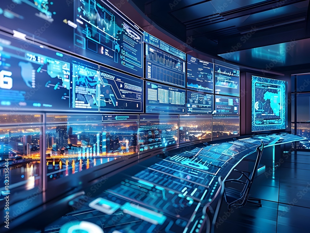 Poster digital control room for visualizing smart city data and simulations in real time