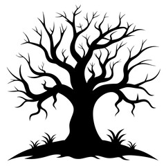 Spooky Tree Silhouette vector illustration