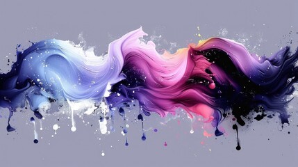 Fototapeta premium Abstract swirling paint in vibrant colors creating a dynamic visual flow.