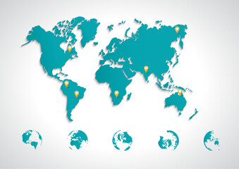 World map with a colorful, geometric pattern made of triangles. Perfect for travel, diversity, and global themes.