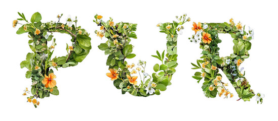 Floral Letters: P U R