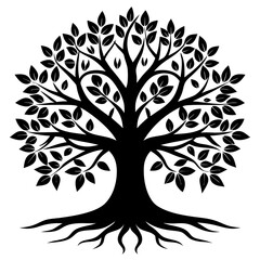 Tree Of Life Silhouette vector illustration