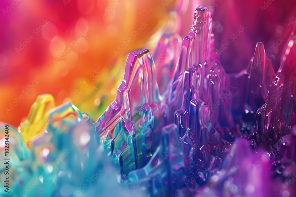 Poster a stunning 3d render of an abstract multicolor spectrum