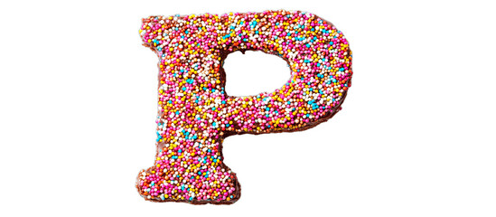 Chocolate Letter P with Sprinkles