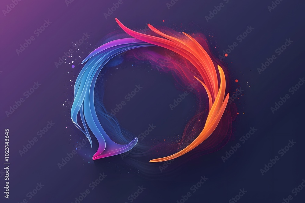 Aufkleber vibrant swirls of color in a dynamic circular design