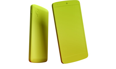 Minimalistic composition with pair of smartphones