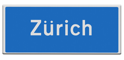 Zürich Switzerland..Roadsign with the name of the city...zurich.