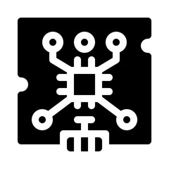 Fototapeta premium Circuit Board Icon glyph icon