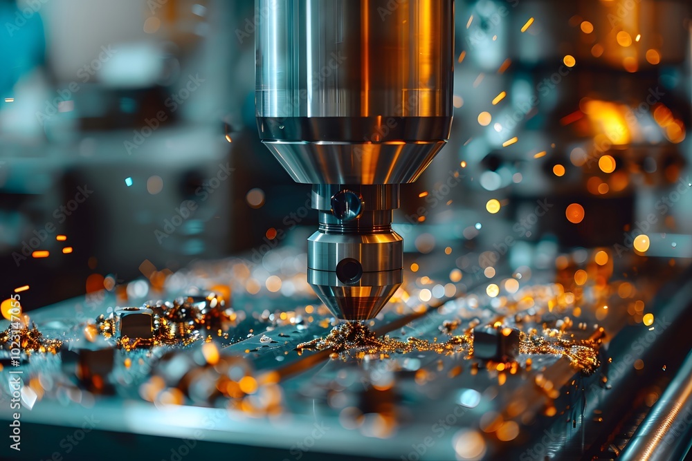 Poster precision machining in action: a close-up of a cnc milling machine