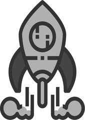 Rocket vector icon illustration