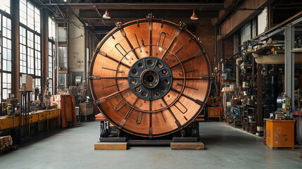 Massive Spool of Copper Wire as a Colossal Creations of Metal and Myth
