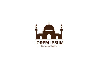 A captivating mosque silhouette, ideal for Islamic businesses or organizations. islamic logo icon vector