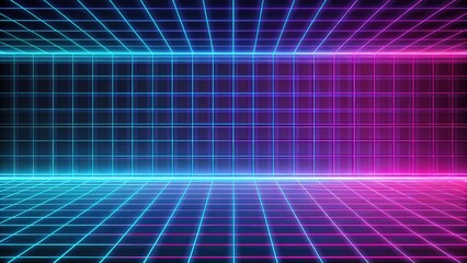 Neon grid pattern with a retro futuristic 80's vibe, neon, grid, retro, futuristic, 80s, background, vibrant, glowing