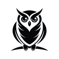 Trendy Silhouette of Owl Vector Logo Icon Design