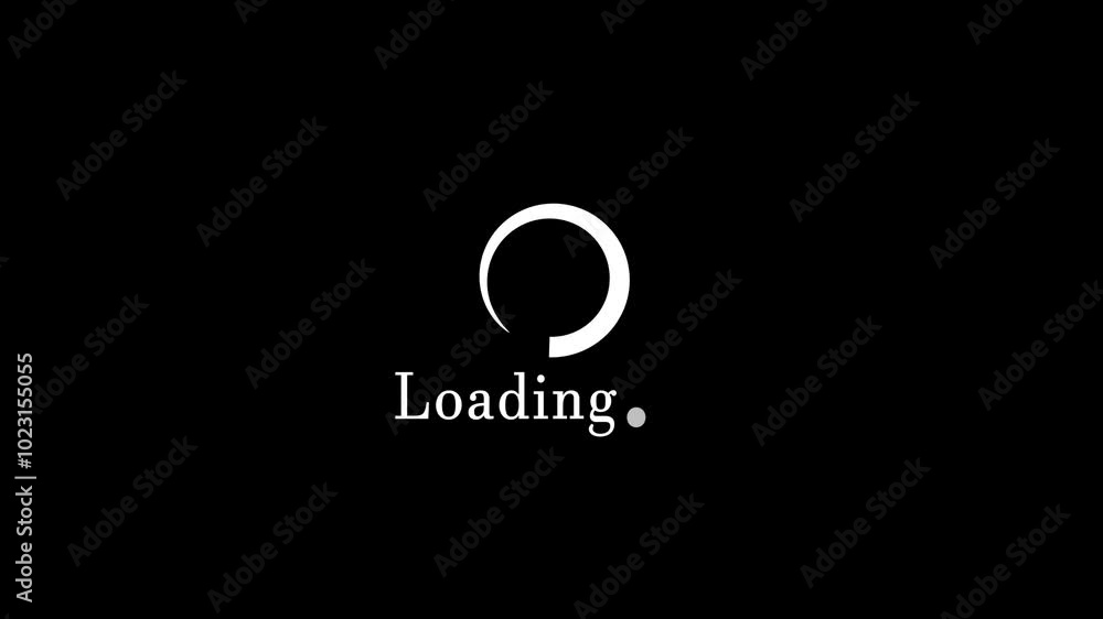Poster loading bar on black background. round loading bar icon animation, downloading process icon.