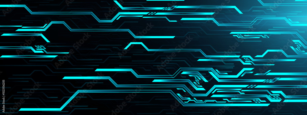 Poster futuristic business data technology modern computer blue background banner concept, circuit shape li