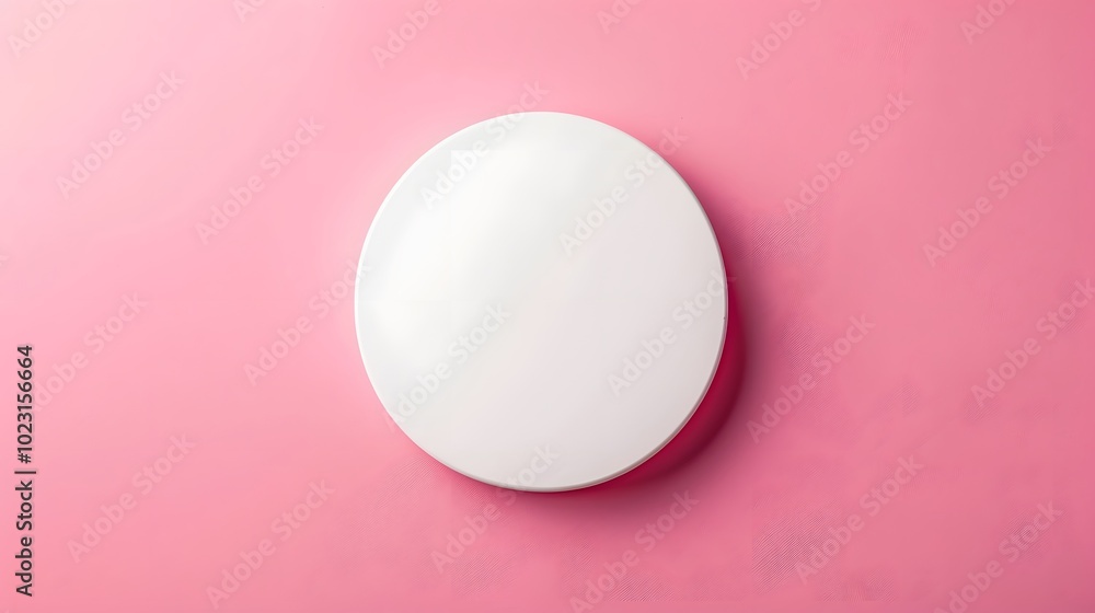 Poster minimalist round object on a soft pink background