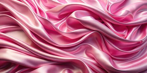 Fototapeta premium Pink satin fabric flowing and forming soft smooth waves , satin, fabric, pink, flowing, waves, soft, smooth, texture