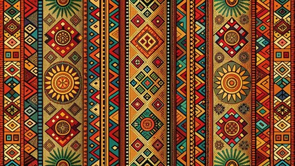 Vertical background with tribal patterns and symbols, tribal, ethnic, tradition, culture, abstract,...