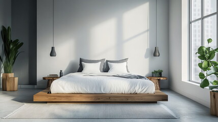 Serenity in Simplicity with a Minimalist Bedroom Embraced by Natural Light