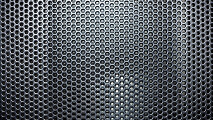 Closeup of metal mesh perforated plate used as audio speaker protection, metal, mesh, background, pattern, closeup, texture