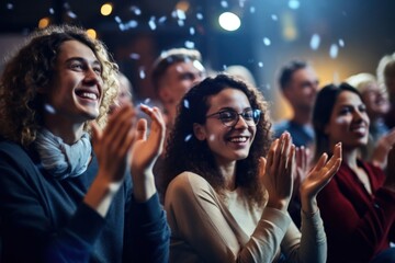 Adult togetherness illuminated performance.