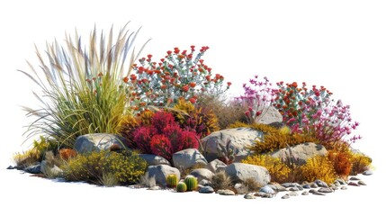 Obraz premium Vibrant desert botanical landscape illustration