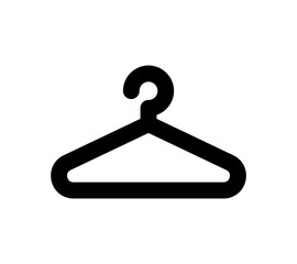 Clothes hanger icon. Vector dressing icon. Changing room sign.