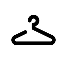 Clothes hanger icon. Vector dressing icon. Changing room sign.